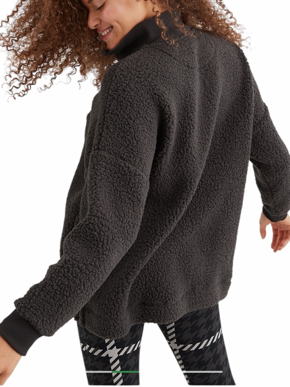 New Aerie Dream Sherpa Quarter Zip Sweatshirt Size XXL